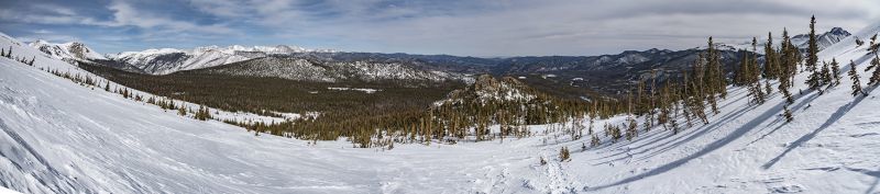 Panoramic view from the Flattop Mountain Trail