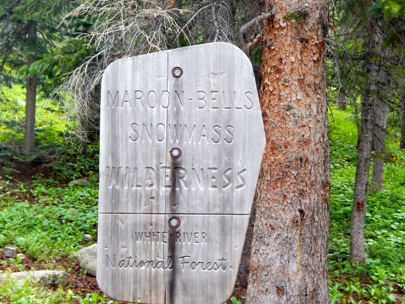 Maroon-Bells Snowmass Wilderness Trail Sign