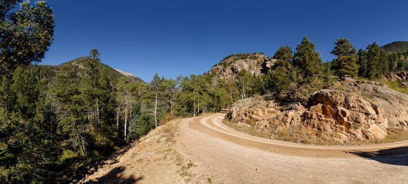 Old Fall River Road to Horseshoe Falls near Estes Park, Colorado