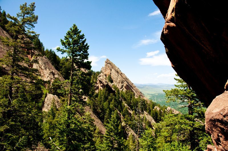 View of Flatirons from Royal Arch Trail Boulder CO