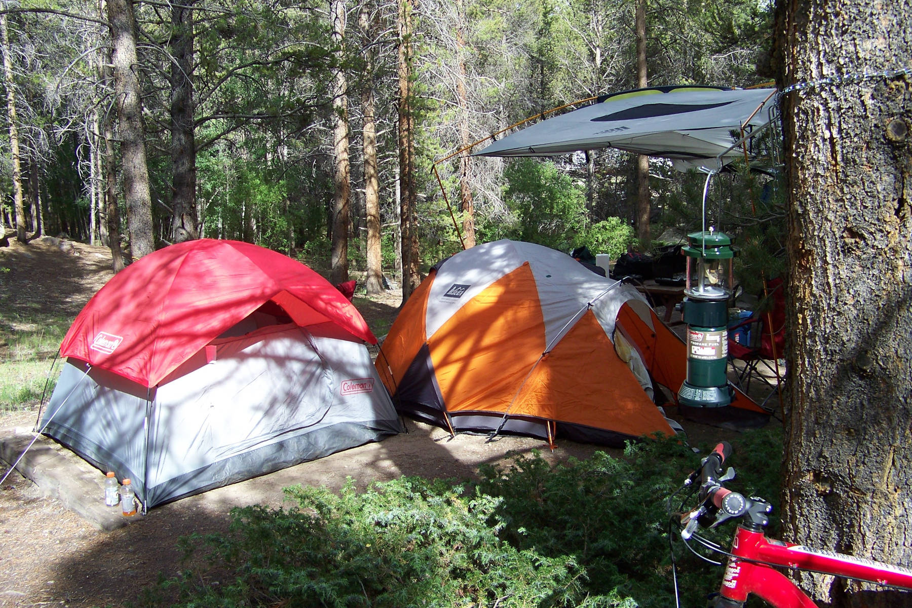 Two tents set up while camping in Leadville, CO - HelloTrail.com