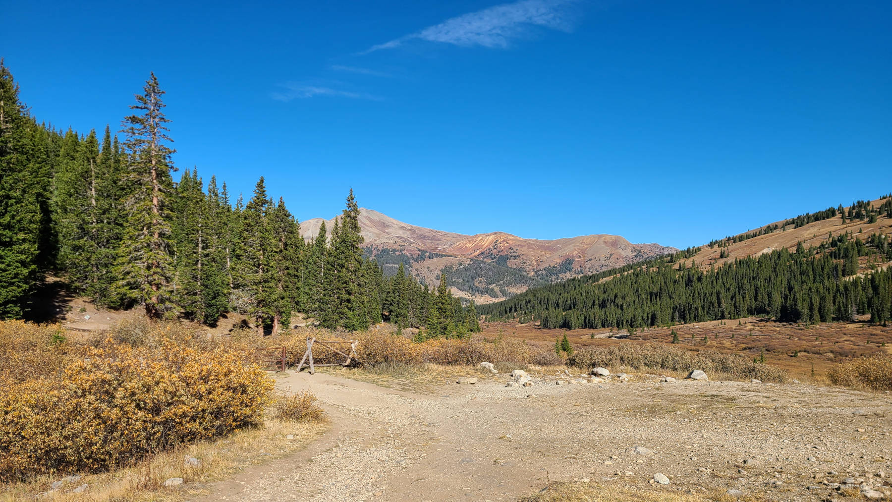 Taking in the 360 degree views on the Mayflower Gulch Trail in Leadville, CO